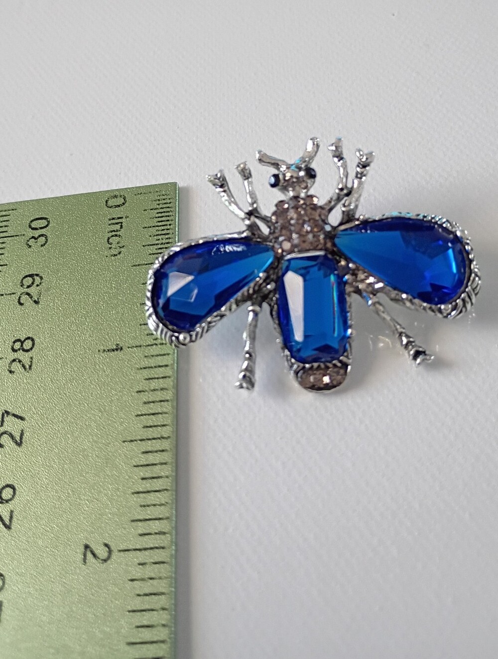 Blue Rhinestone Bee Brooch/Pendant - Picture 3 of 3
